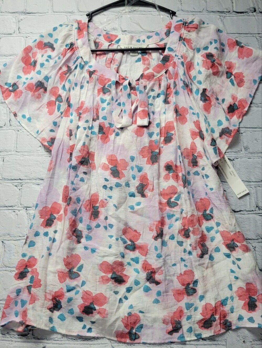 NWT Zac & Rachel Size S Flutter Sleeve Blouse
